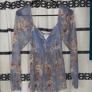 Rue21 Blue Floral Top